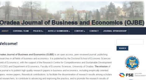 Aparitia numărului 1, volumul 2 al Oradea Journal of Business and Economics