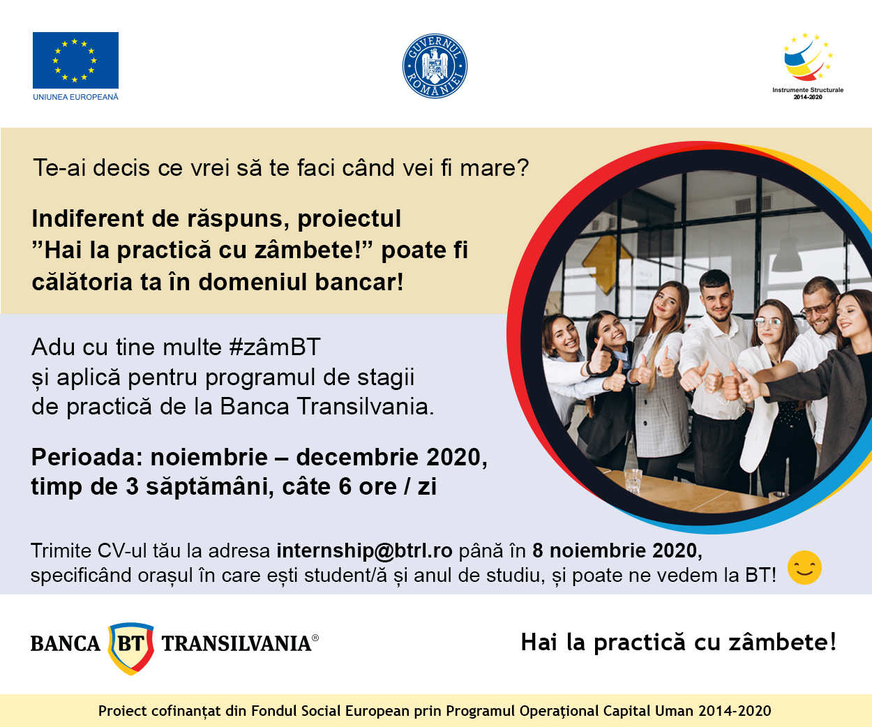 Oportunitati de internship la Banca Transilvania pentru studentii FSE